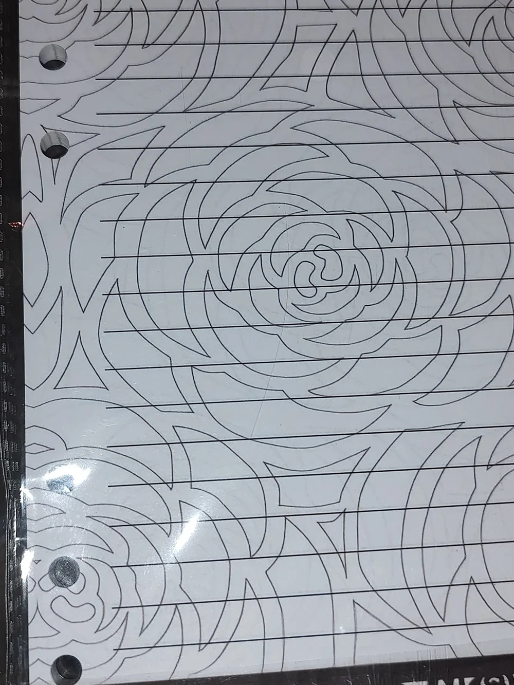 CHANEL Black and White Floral Lined A5 Size Refill Paper